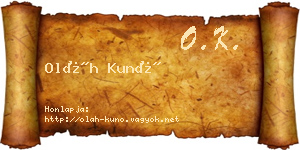 Oláh Kunó névjegykártya
